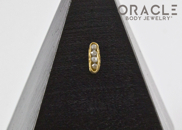 14k Channel Set Diamond Threadless Gold End