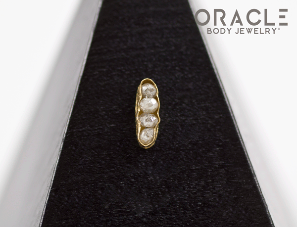 14k Large Channel Set Diamond Threadless Gold End