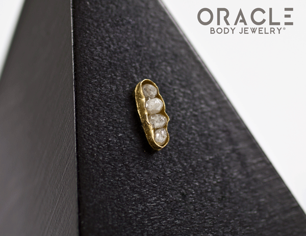 14k Large Channel Set Diamond Threadless Gold End