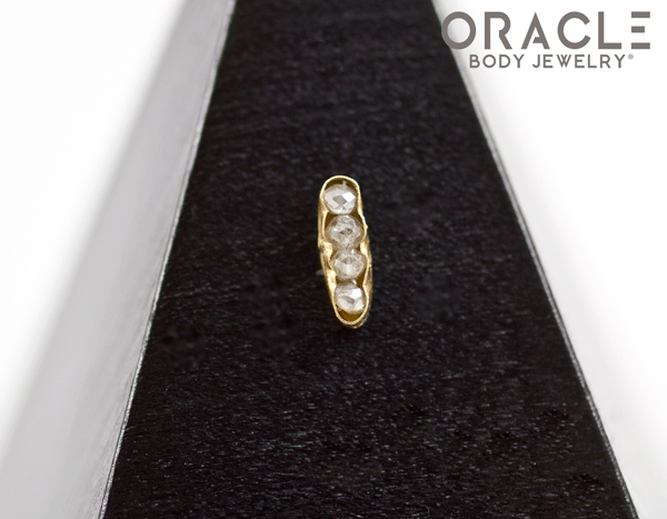 14k Large Channel Set Diamond Threadless Gold End