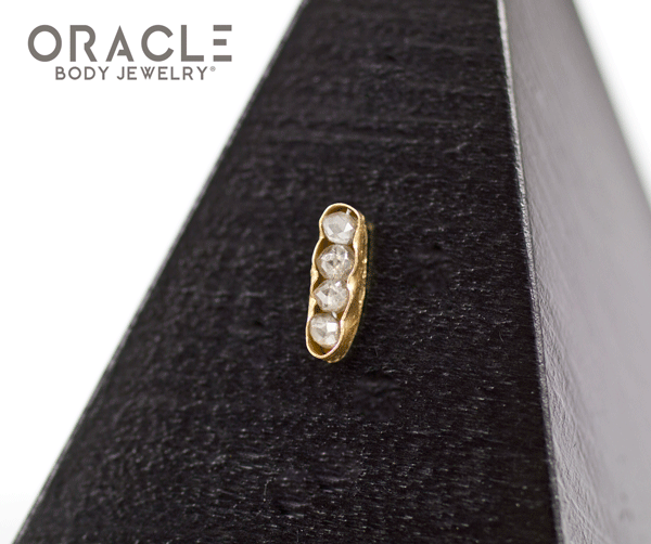 14k Large Channel Set Diamond Threadless Gold End