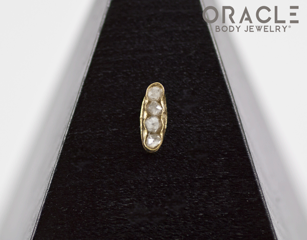 14k Large Channel Set Diamond Threadless Gold End