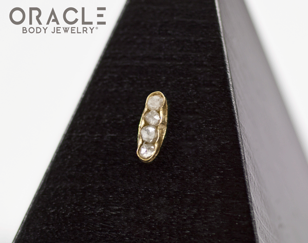 14k Large Channel Set Diamond Threadless Gold End
