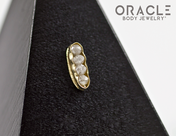 14k Large Channel Set Diamond Threadless Gold End