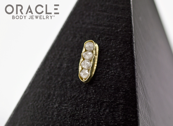 14k Large Channel Set Diamond Threadless Gold End