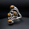 Sterling Silver Yellow Tiger Eye Ring Size 7
