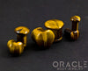 Single Flare Heart Front Yellow Tiger Eye Plugs