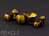 Single Flare Heart Front Yellow Tiger Eye Plugs