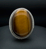 Sterling Silver Yellow Tiger Eye Ring Size 8