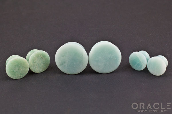 Amazonite Mayan Style Flare Plugs