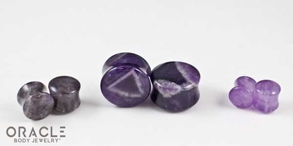 Amethyst Double Flare Plugs
