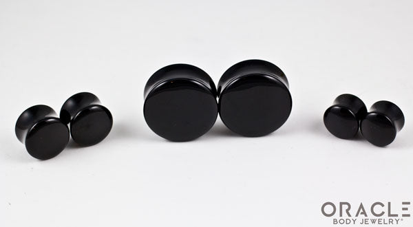 Black Onyx Double Flare Plugs