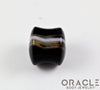 Black Tibetan Agate Double Flare Plugs