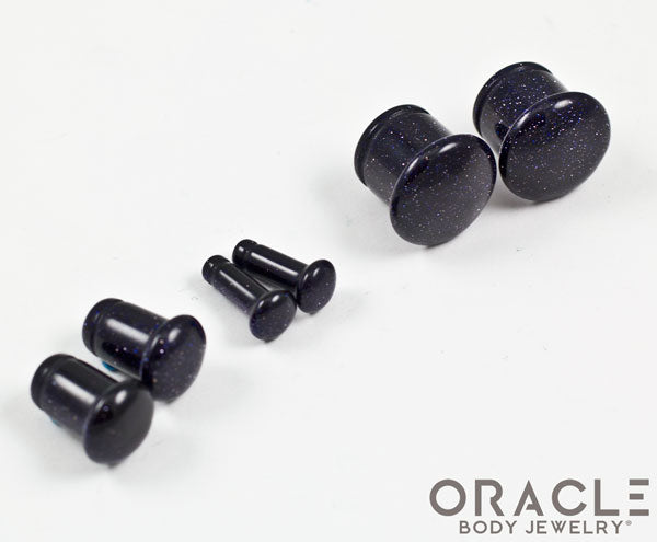 Blue Goldstone Single Flare Plugs