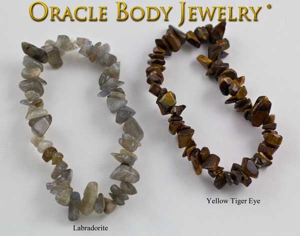 Labradorite and Yellow Tiger Eye Chip Bracelet