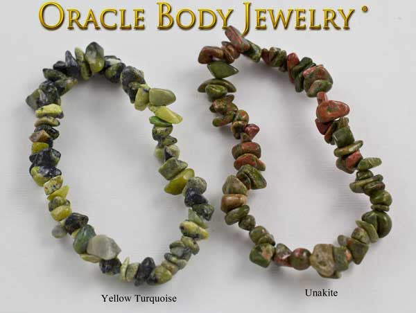 Yellow Turquoise and Unakite Chip Bracelet