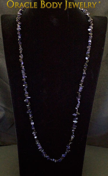 Blue Goldstone Chip Necklace