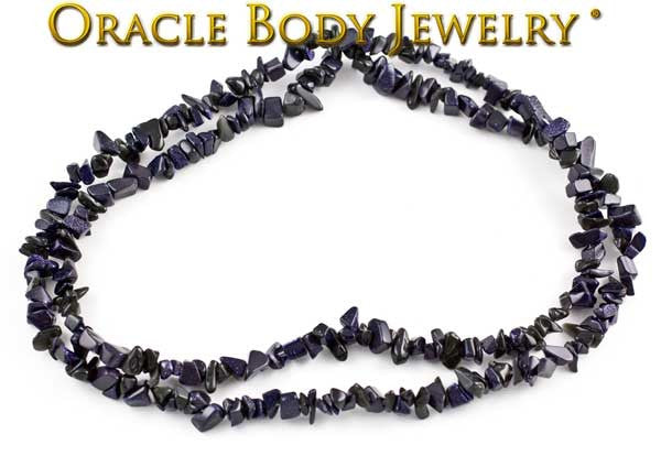 Blue Goldstone Chip Necklace