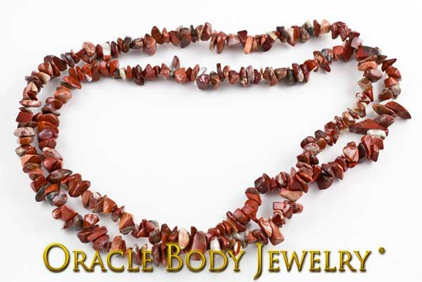 Red Brecciated Jasper Chip Necklace