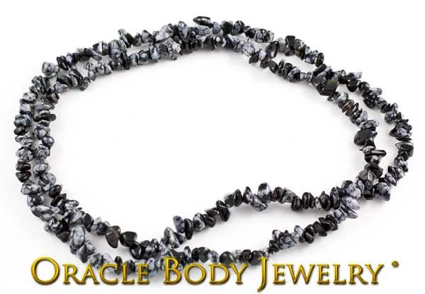 Snowflake Obsidian Chip Necklace