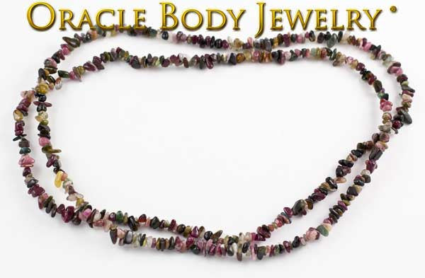 Watermelon Tourmaline Chip Necklace