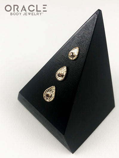 14k Crybaby with Chocolate Cz Threadless Gold End