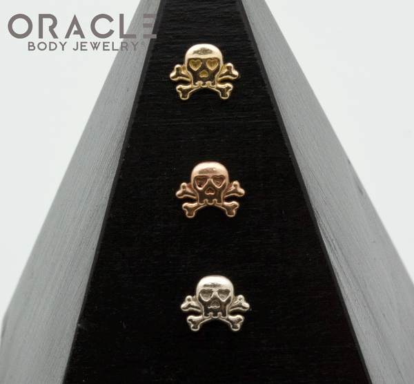 14k Gold Jolly Roger Threadless End