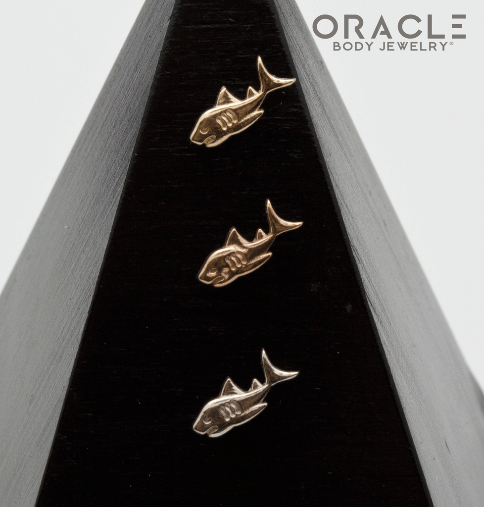14k Gold Shark Threadless End