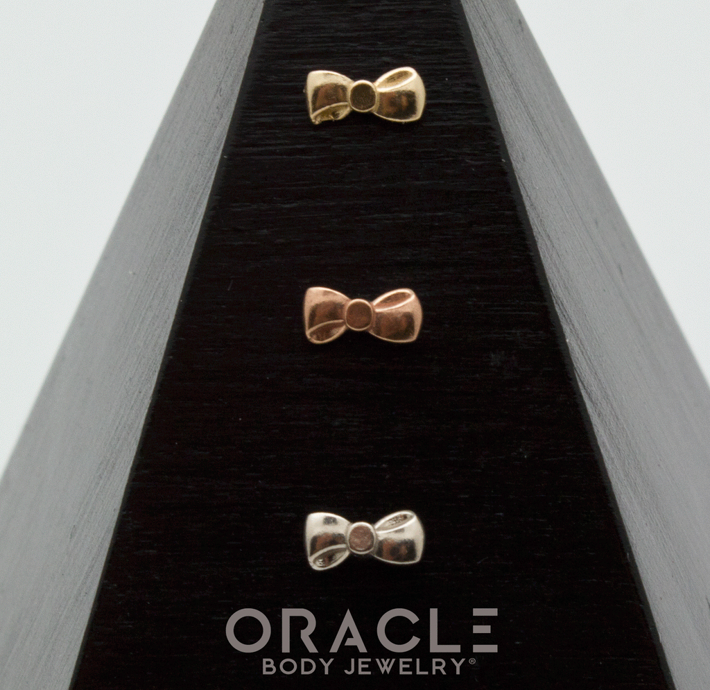 14k Gold Cutie Bow Threadless End
