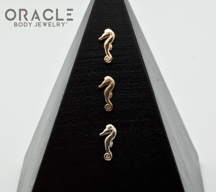 14k Gold Sea Pony Threadless End (Left Facing)
