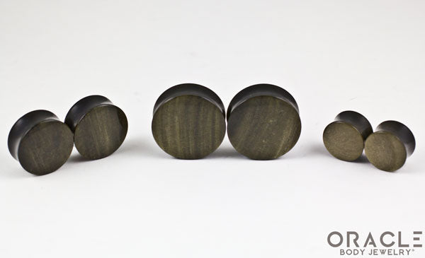 Golden Obsidian Double Flare Plugs