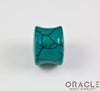 Green Spiderweb Synthetic Turquoise Double Flare Plugs