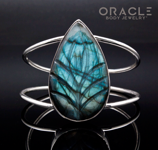 Sterling Silver Carved Labradorite Bracelet