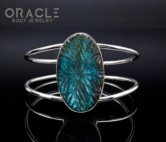 Sterling Silver Carved Labradorite Bracelet