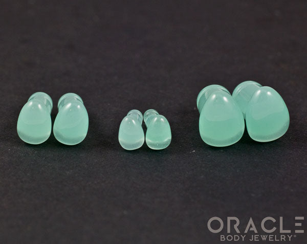 Mint Opalite Single Flare Teardrop Plugs