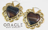Minya in Brass with Rainbow Fluorite Hearts