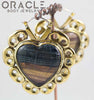 Minya in Brass with Rainbow Fluorite Hearts