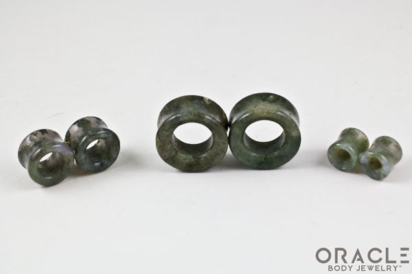 Moss Agate Eyelets / Tunnels