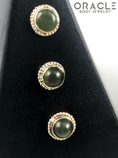 14k Nephrite Jade Threadless Gold End