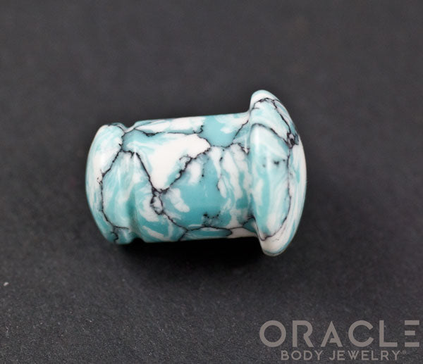 Synthetic Ocean Wave Turquoise Single Flare Plugs