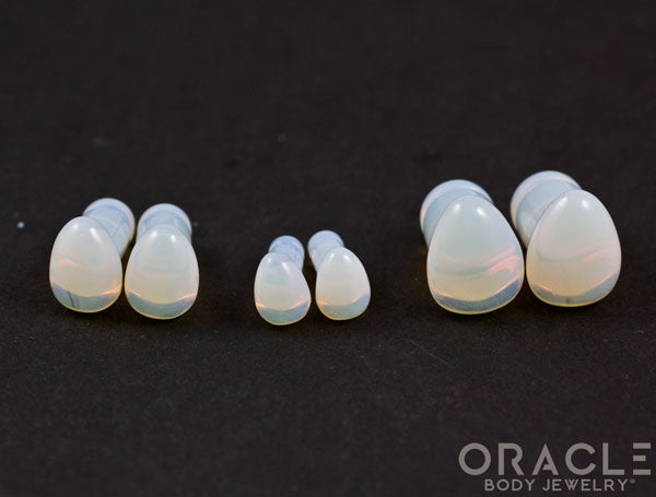 Opalite Single Flare Teardrop Plugs