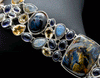 Sterling Silver Pietersite Bracelet with Labradorite, Citrine, Iolite Accents