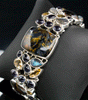 Sterling Silver Pietersite Bracelet with Labradorite, Citrine, Iolite Accents