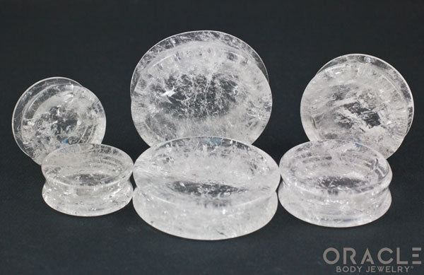 Quartz Concave Solid Double Flare Plugs