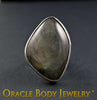 Steel Adjustable Labradorite Ring