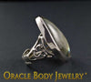 Steel Adjustable Labradorite Ring
