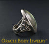 Steel Adjustable Labradorite Ring