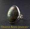 Steel Adjustable Labradorite Ring