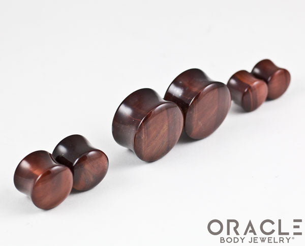 Red Tiger Eye Double Flare Plugs