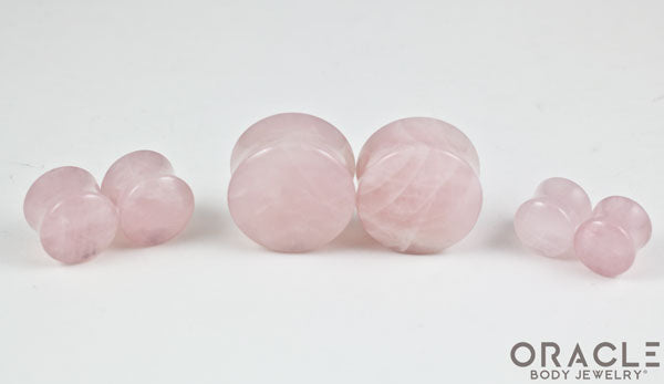 Rose Quartz Double Flare Plugs
